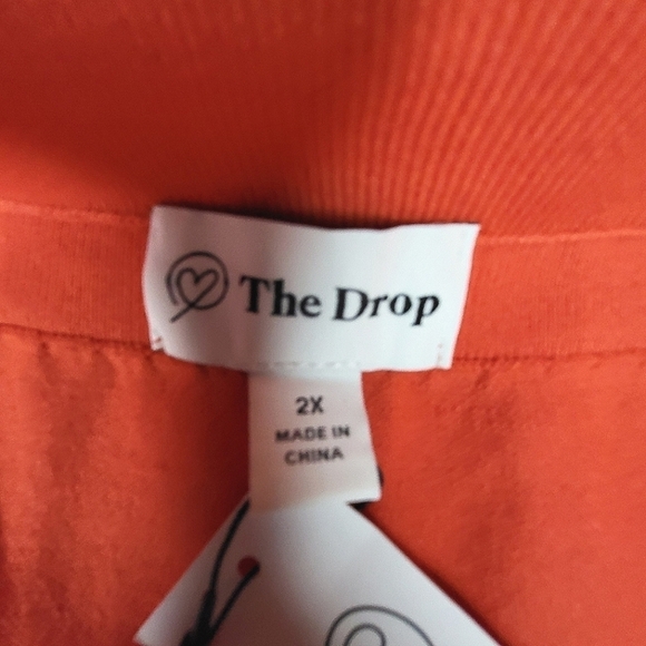 The Drop Valentina Cutout Pull-On Midi Sweater Skirt Color Fire Orange 2X - Picture 4 of 7